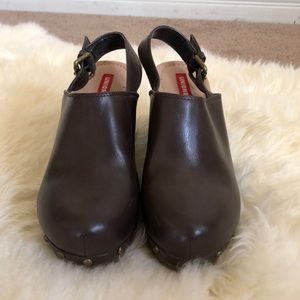 Brown Union Bay Clog Heels